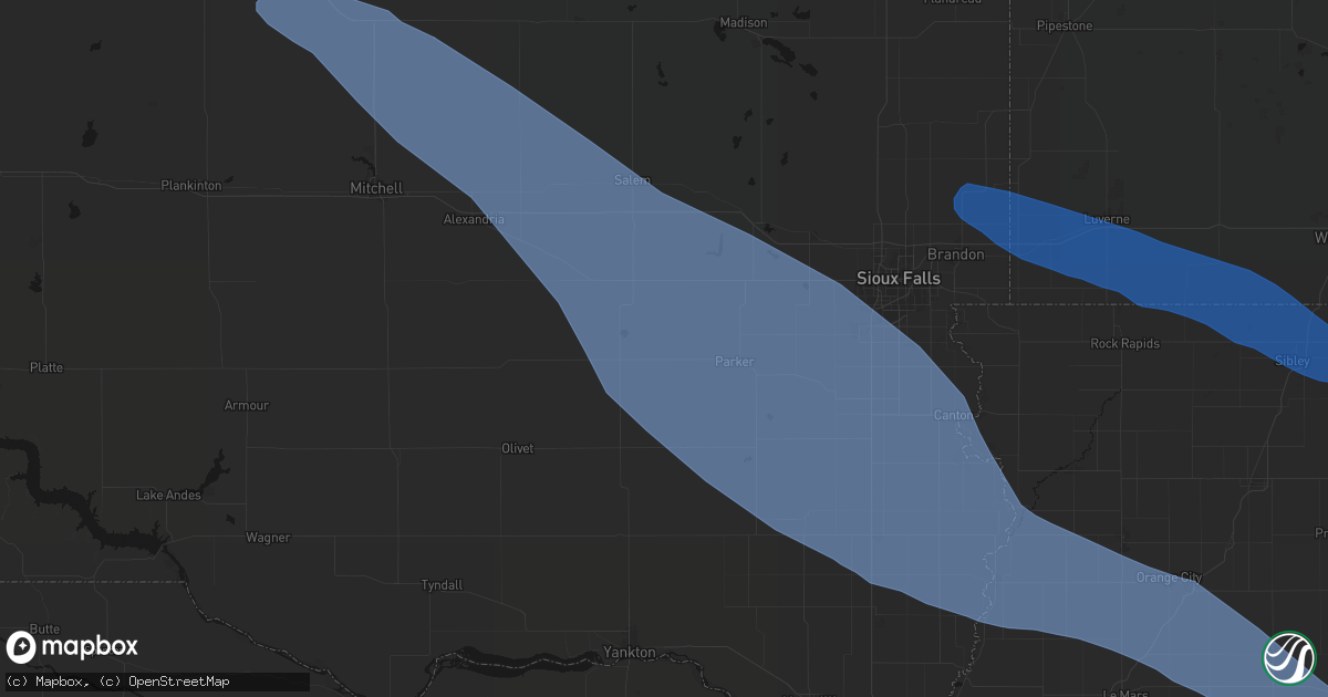Hail map in Marion, SD on June 17, 2026