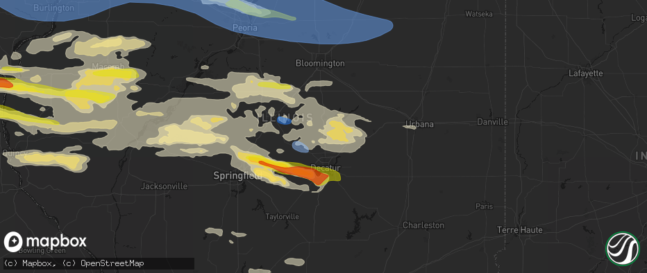 Hail map in Maroa, IL on June 17, 2026
