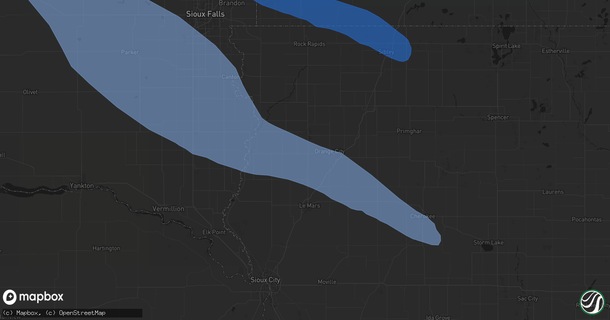 Hail map in Maurice, IA on June 17, 2026