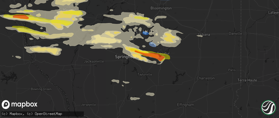 Hail map in Mechanicsburg, IL on June 17, 2026