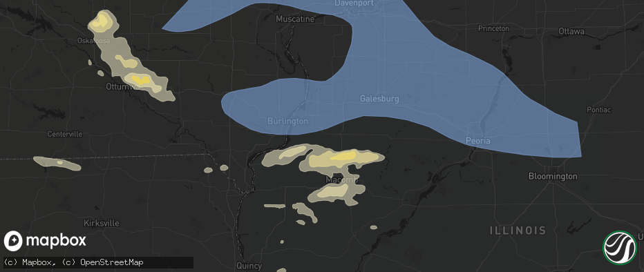 Hail map in Media, IL on June 17, 2026