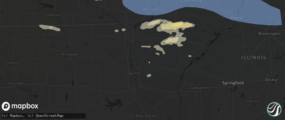 Hail map in Mendon, IL on June 17, 2026
