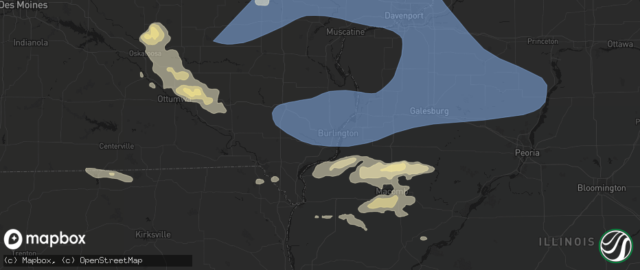 Hail map in Middletown, IA on June 17, 2026