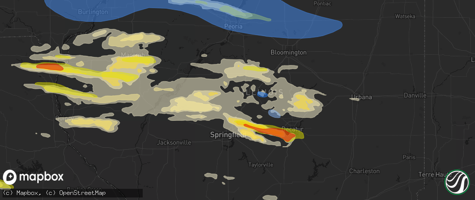 Hail map in Middletown, IL on June 17, 2026