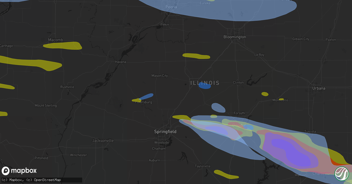 Hail map in Middletown, IL on June 17, 2026