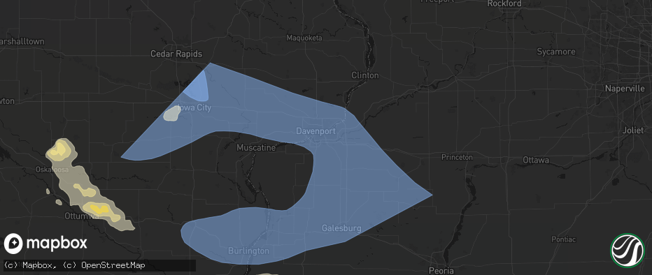 Hail map in Moline, IL on June 17, 2026