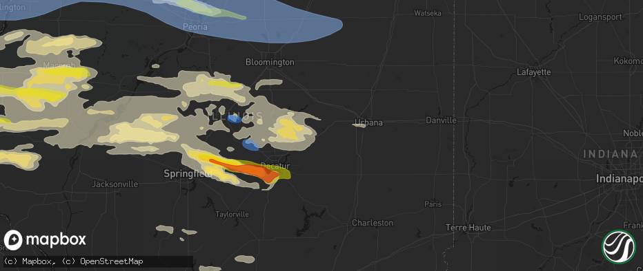Hail map in Monticello, IL on June 17, 2026