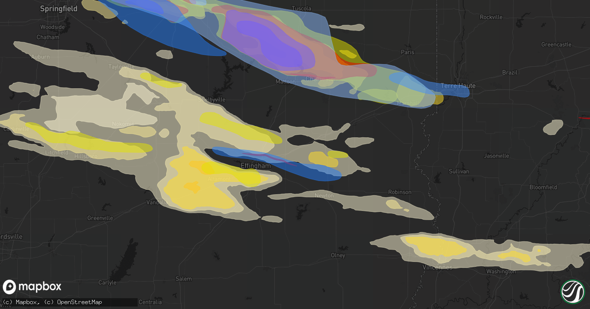 Hail map in Montrose, IL on June 17, 2026