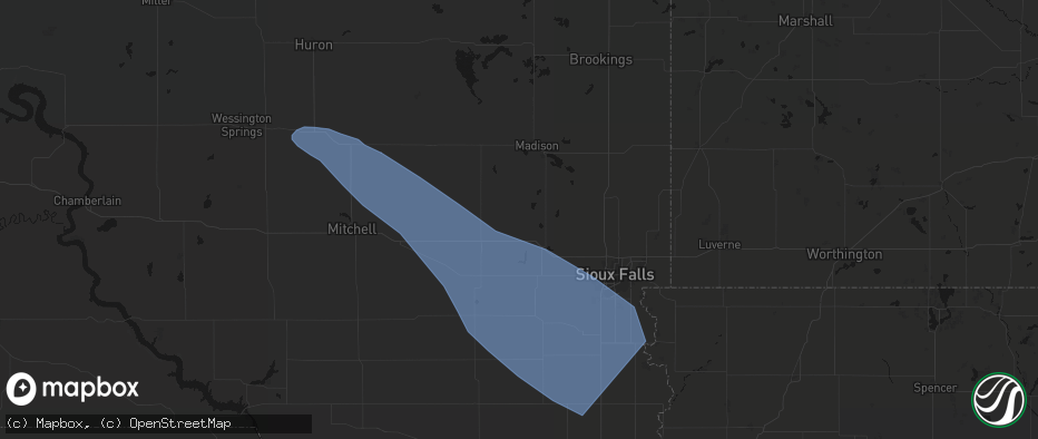 Hail map in Montrose, SD on June 17, 2026