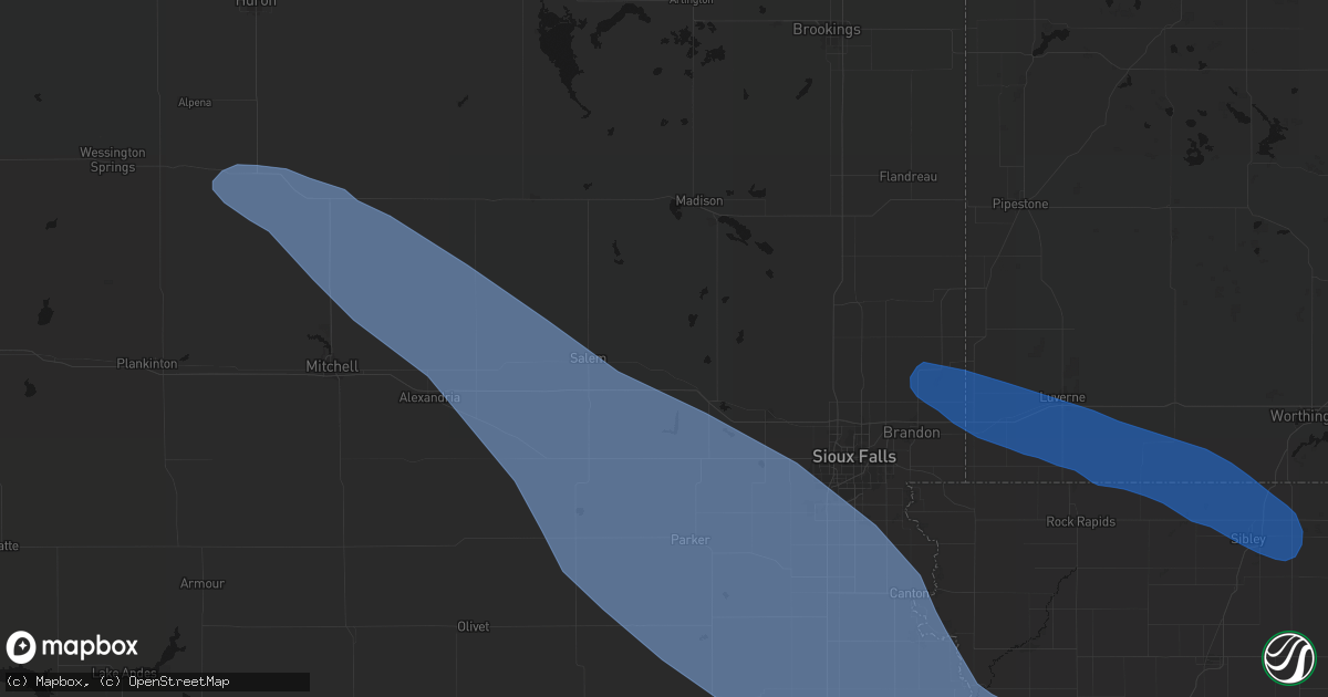 Hail map in Montrose, SD on June 17, 2026