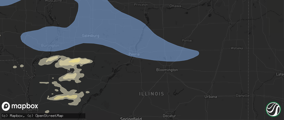 Hail map in Morton, IL on June 17, 2026