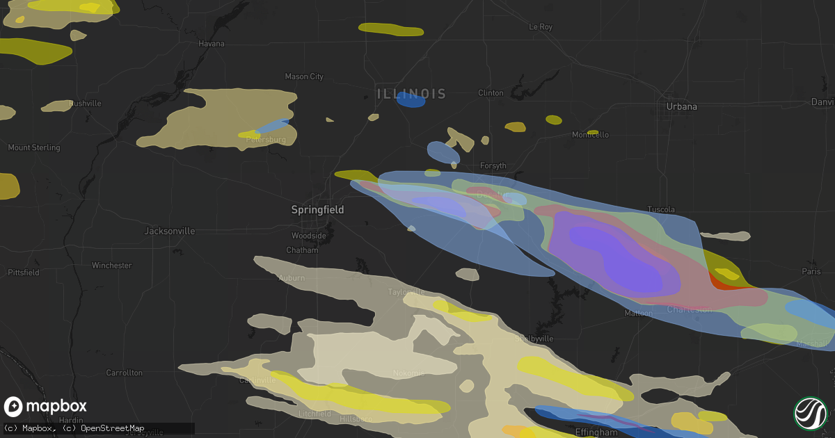 Hail map in Mount Auburn, IL on June 17, 2026