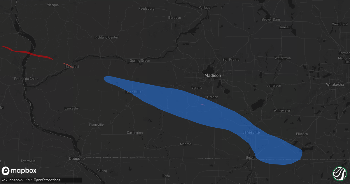 Hail map in Mount Horeb, WI on June 17, 2026