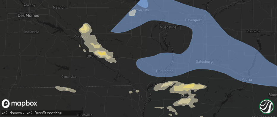 Hail map in Mount Pleasant, IA on June 17, 2026