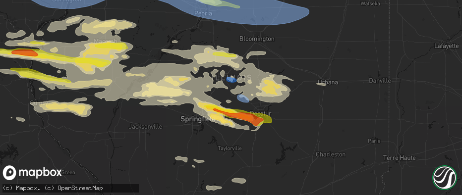 Hail map in Mount Pulaski, IL on June 17, 2026