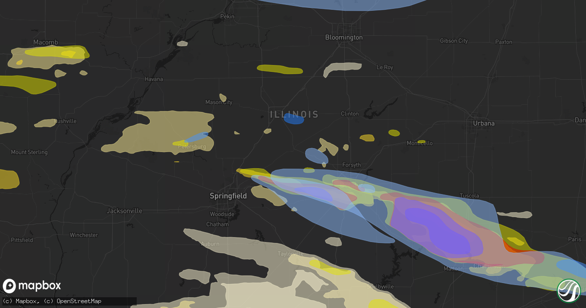 Hail map in Mount Pulaski, IL on June 17, 2026