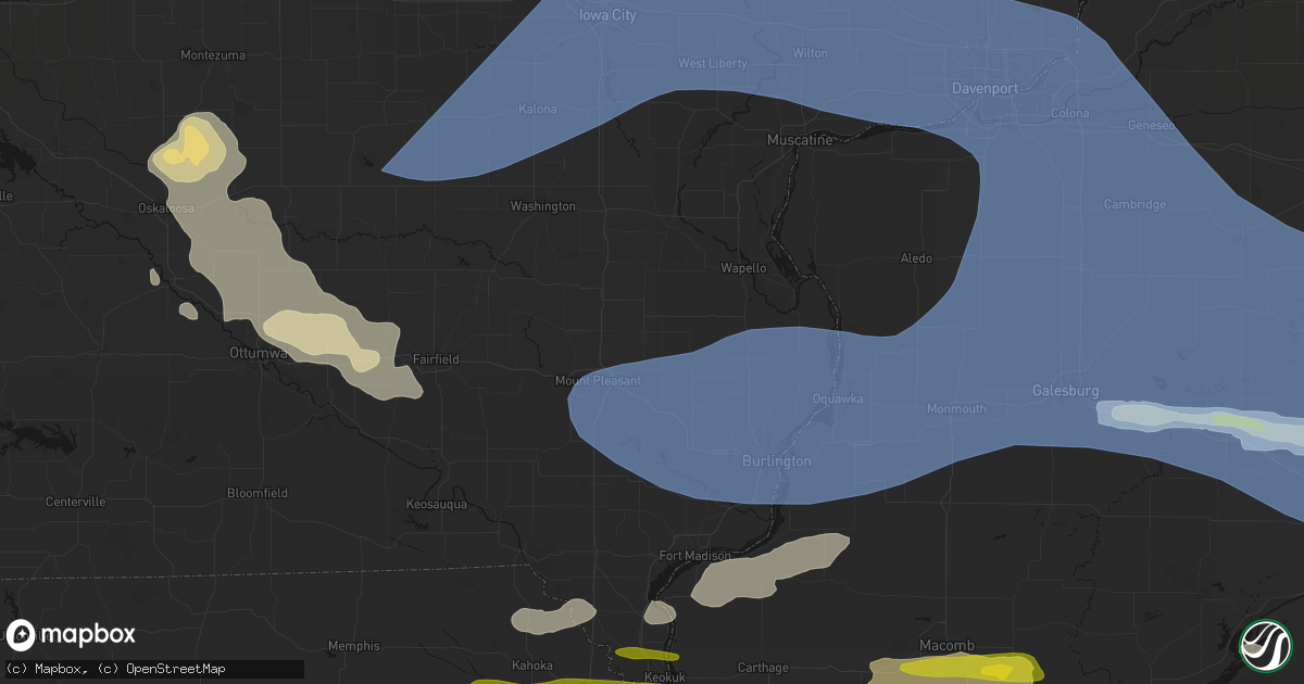 Hail map in Mount Union, IA on June 17, 2026