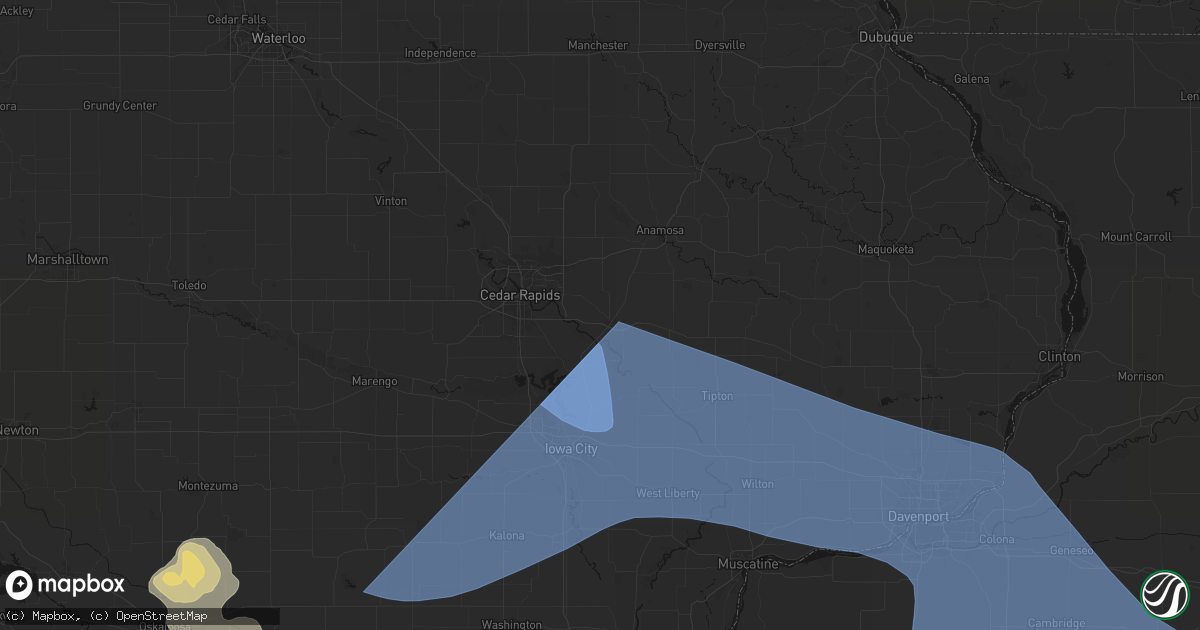 Hail map in Mount Vernon, IA on June 17, 2026
