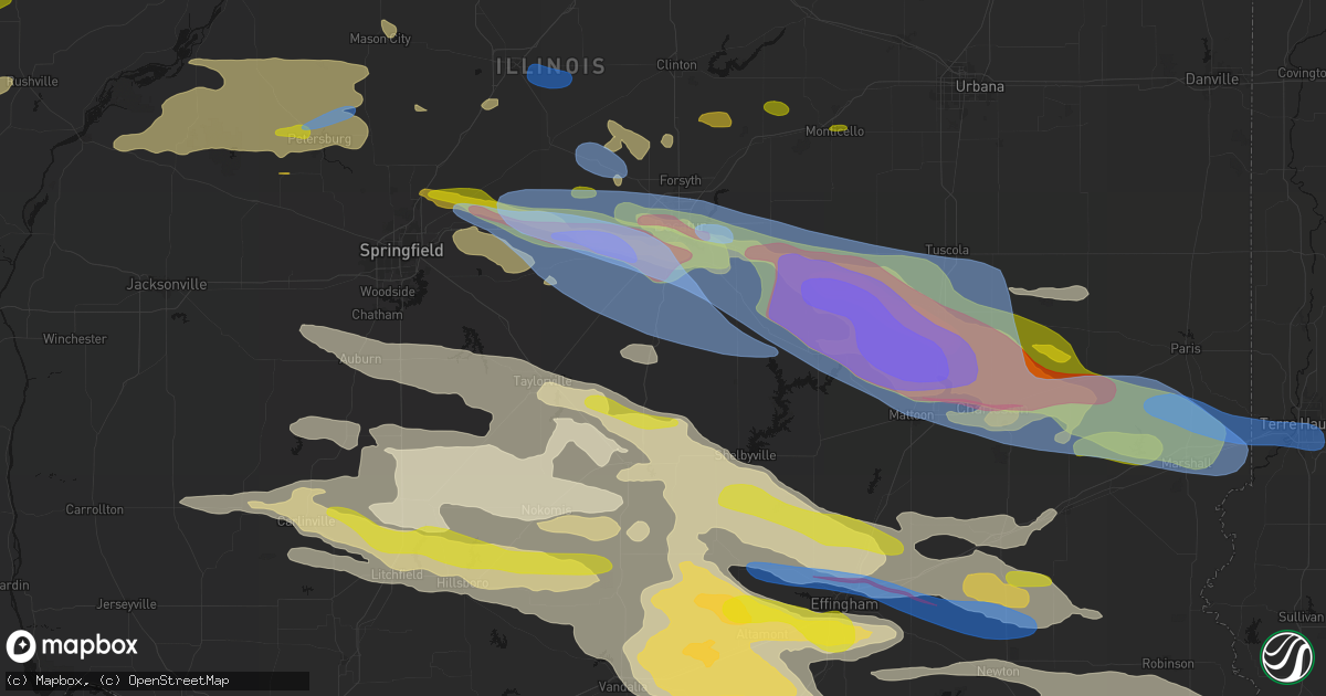 Hail map in Moweaqua, IL on June 17, 2026