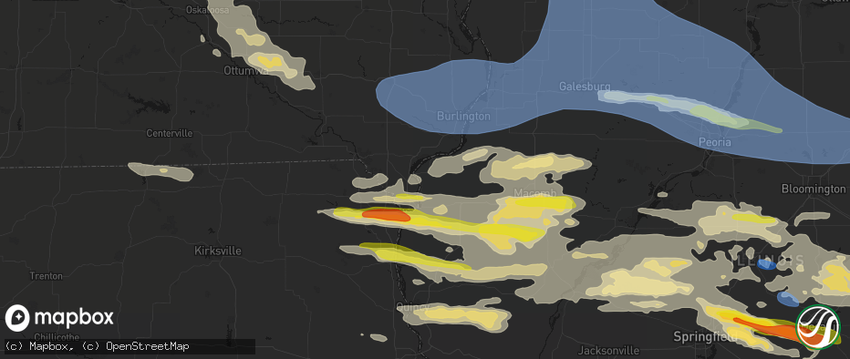 Hail map in Nauvoo, IL on June 17, 2026