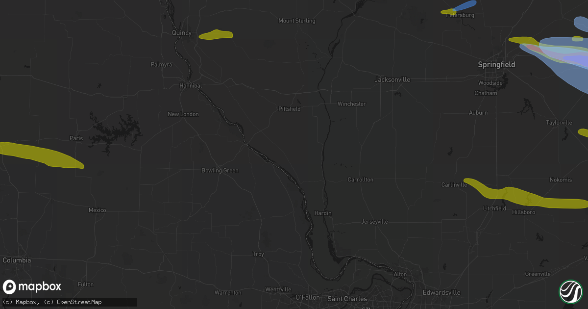 Hail map in Nebo, IL on June 17, 2026
