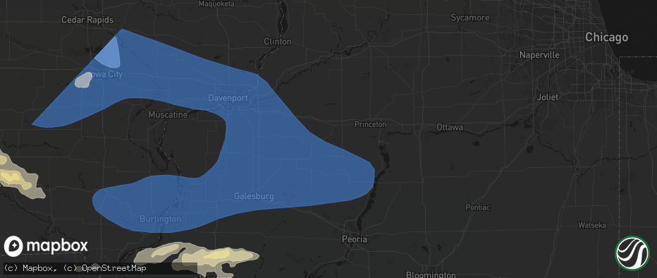 Hail map in Neponset, IL on June 17, 2026