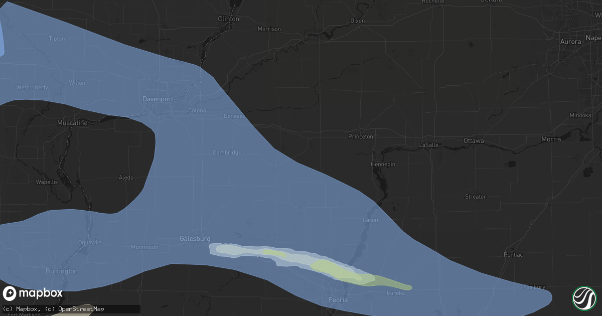 Hail map in Neponset, IL on June 17, 2026
