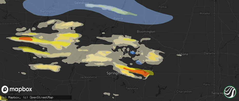 Hail map in New Holland, IL on June 17, 2026