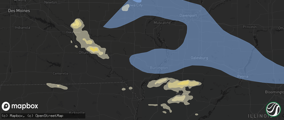 Hail map in New London, IA on June 17, 2026