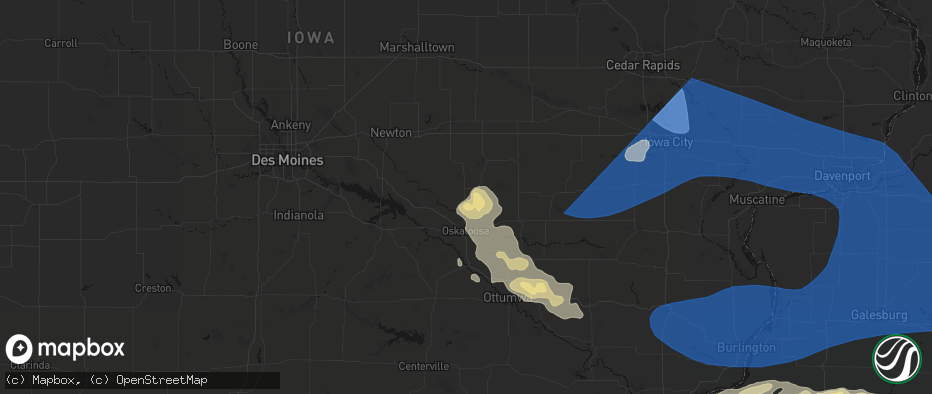 Hail map in New Sharon, IA on June 17, 2026