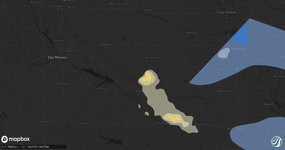 Hail map in New Sharon, IA on June 17, 2026