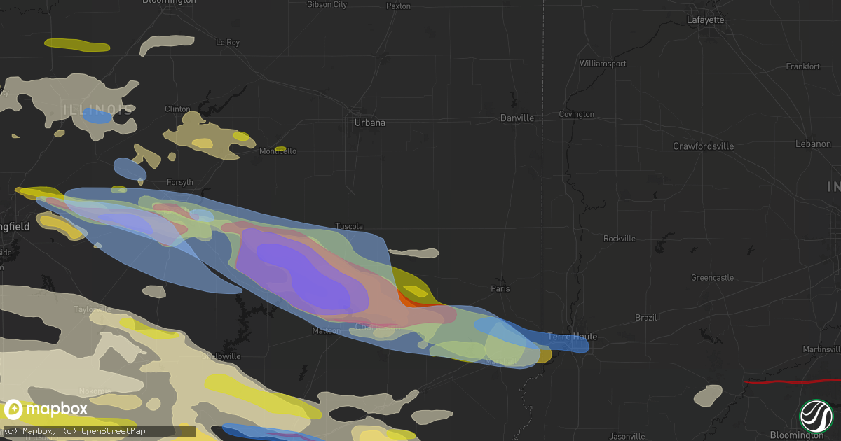 Hail map in Newman, IL on June 17, 2026