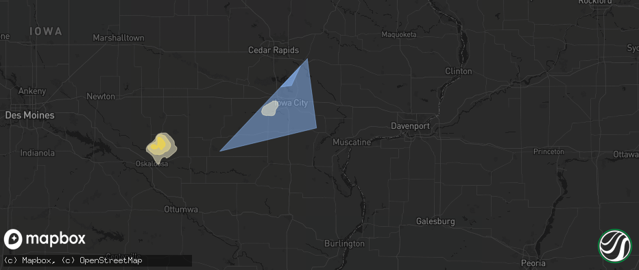 Hail map in Nichols, IA on June 17, 2026