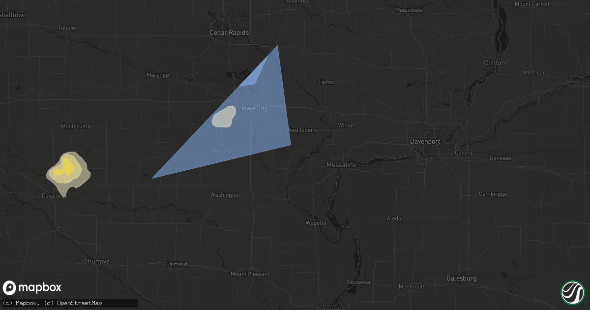Hail map in Nichols, IA on June 17, 2026