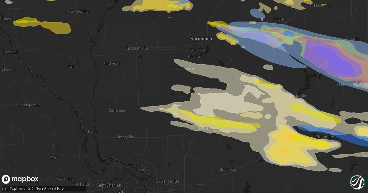 Hail map in Nilwood, IL on June 17, 2026