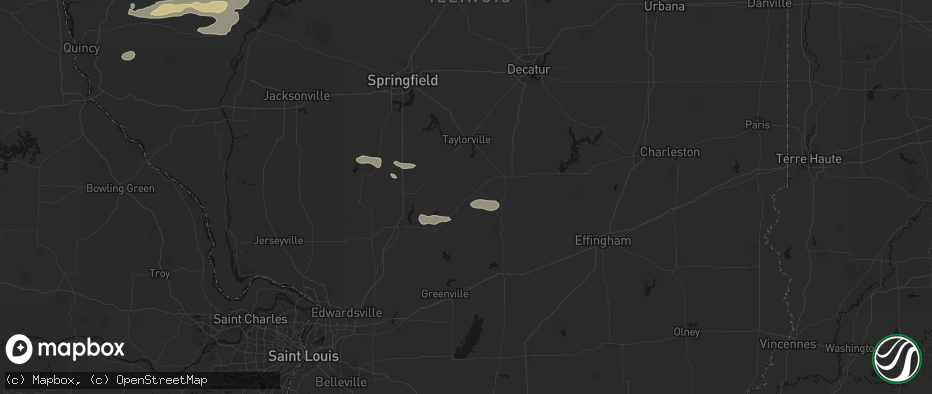 Hail map in Nokomis, IL on June 17, 2026