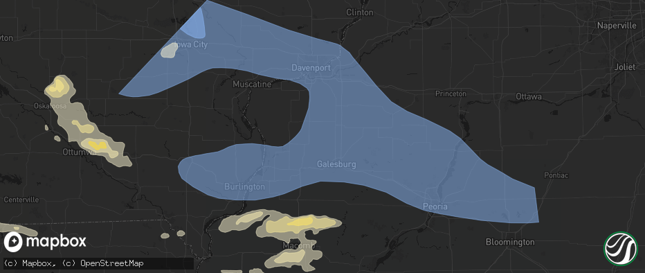 Hail map in North Henderson, IL on June 17, 2026
