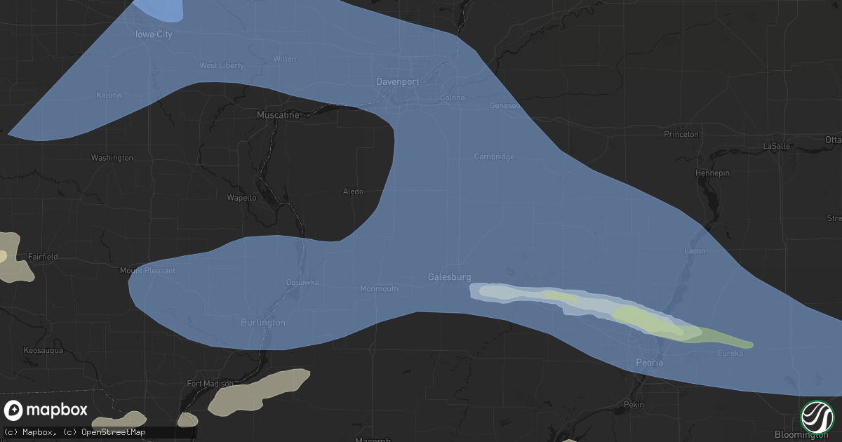 Hail map in North Henderson, IL on June 17, 2026