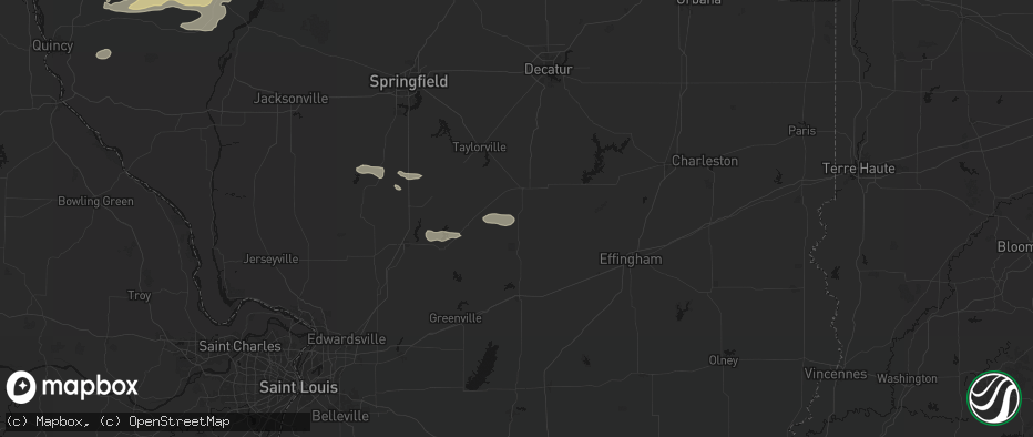 Hail map in Oconee, IL on June 17, 2026