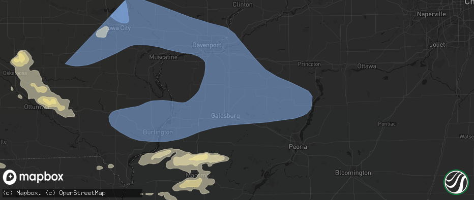 Hail map in Oneida, IL on June 17, 2026