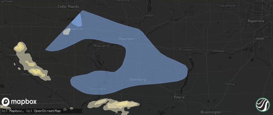 Hail map in Ophiem, IL on June 17, 2026