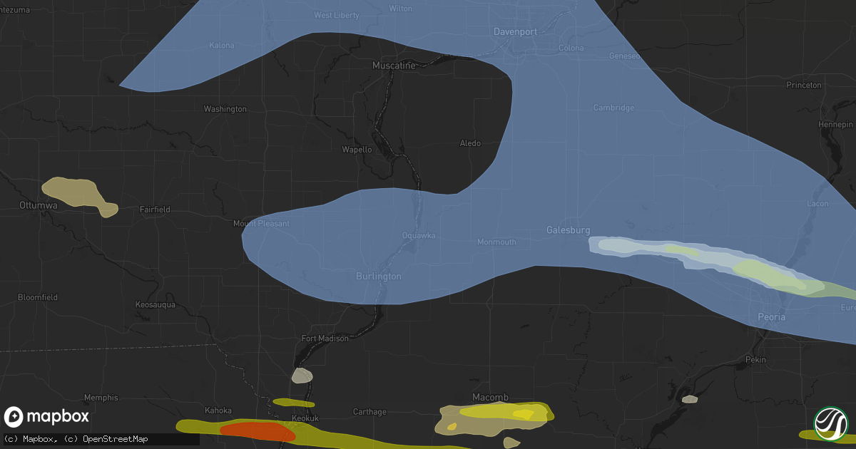 Hail map in Oquawka, IL on June 17, 2026