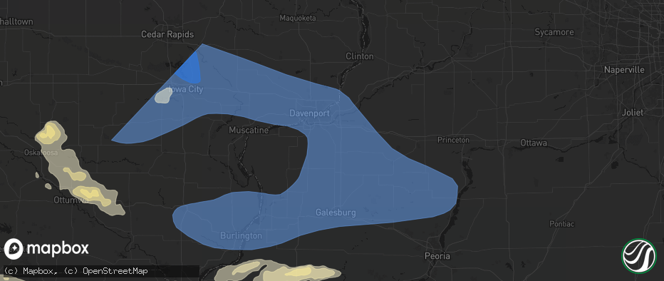 Hail map in Orion, IL on June 17, 2026
