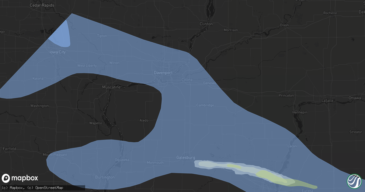 Hail map in Orion, IL on June 17, 2026