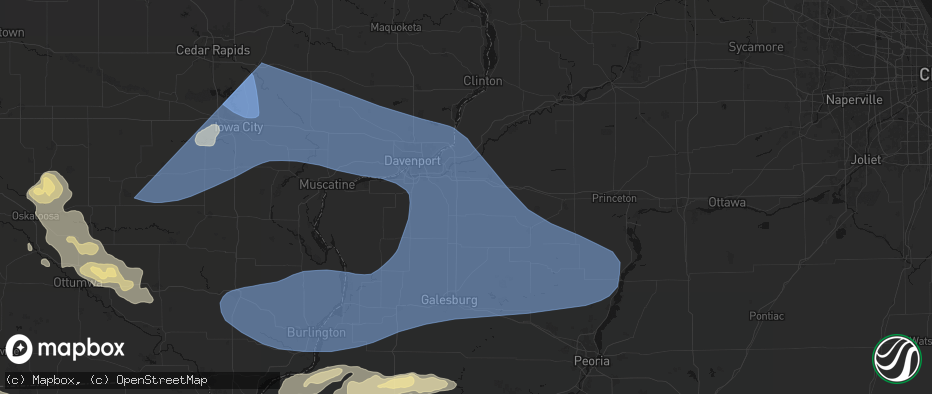 Hail map in Osco, IL on June 17, 2026