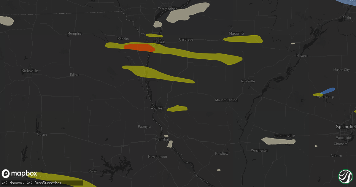 Hail map in Paloma, IL on June 17, 2026