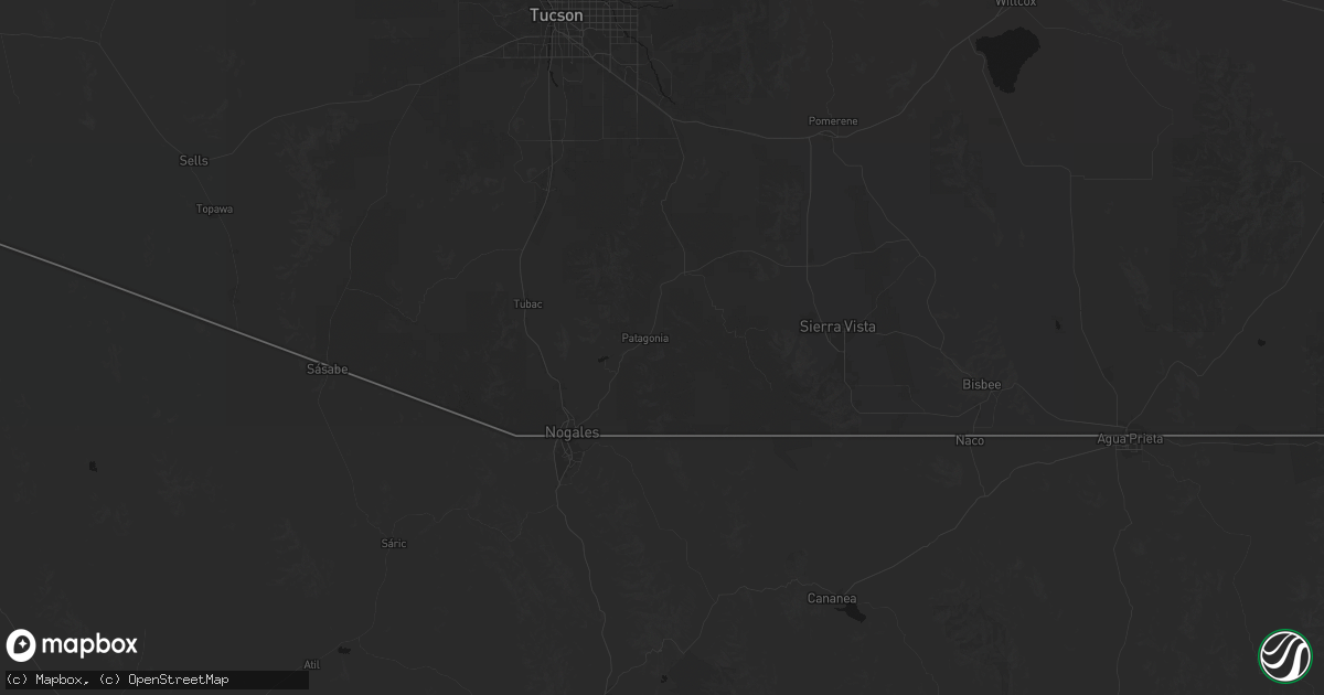 Hail map in Patagonia, AZ on June 17, 2026