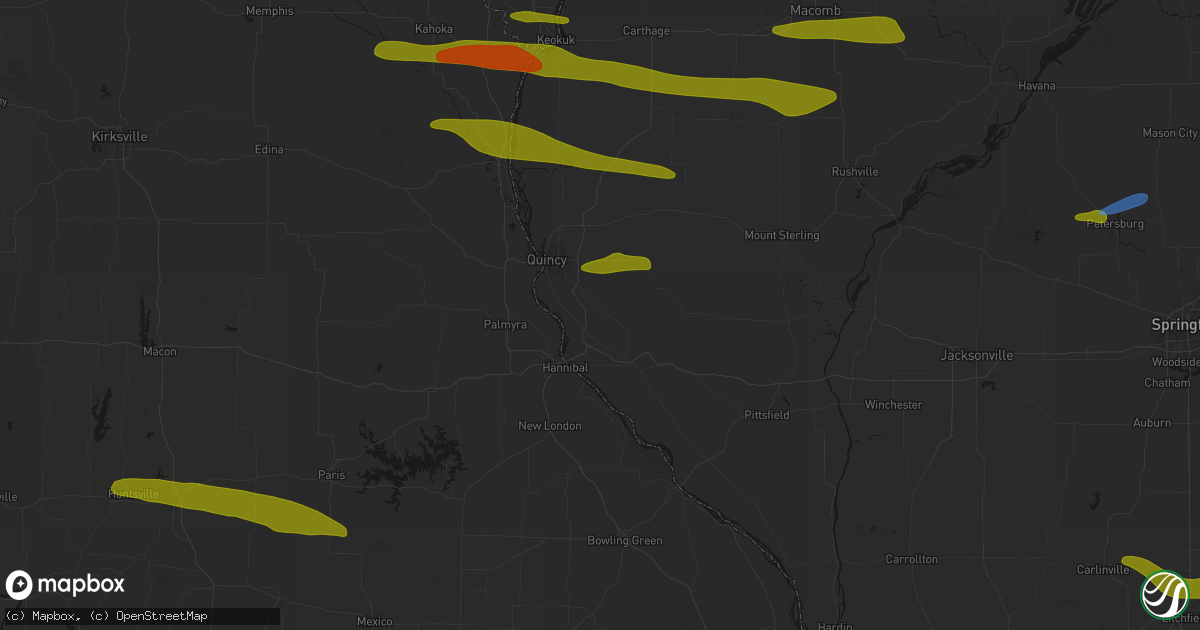 Hail map in Payson, IL on June 17, 2026