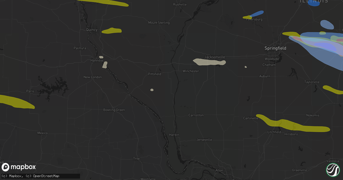 Hail map in Pearl, IL on June 17, 2026