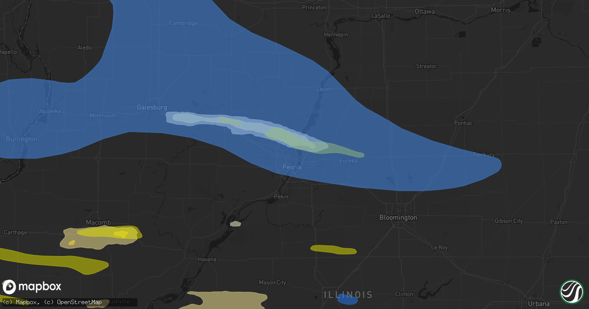 Hail map in Peoria Heights, IL on June 17, 2026